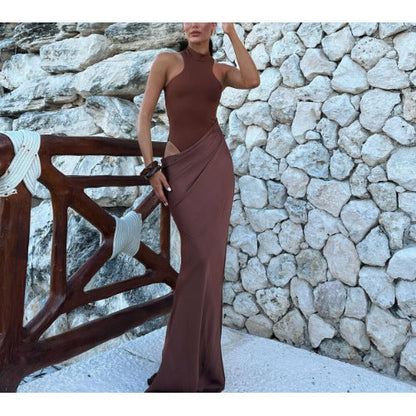 Damen Maxi-Rock Hohem Schlitz Eleganter Schnitt Norvielle - Norvielle