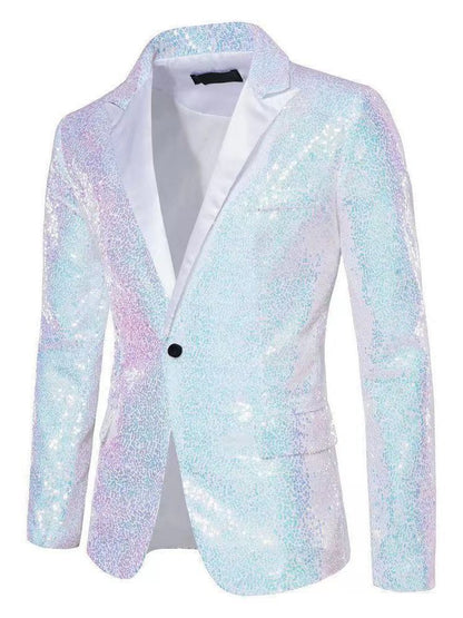 Herren Blazer Pailletten Elegant Dekorativ