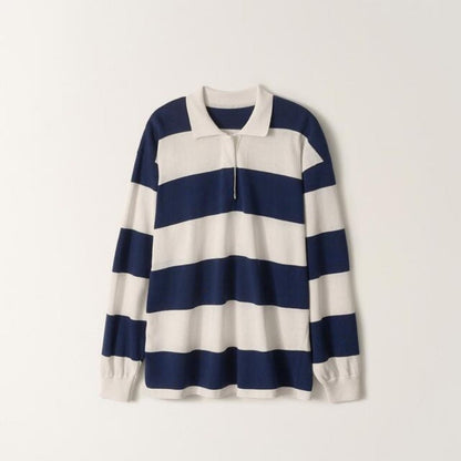 Damen Poloshirt Gestreift Langarm Norvielle