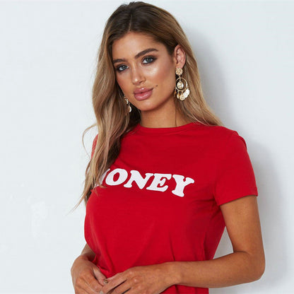 Damen T-Shirt mit Schriftzug Trendfarbe Weiß