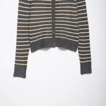 Damen Kaschmir Cardigan Gestreift Norvielle