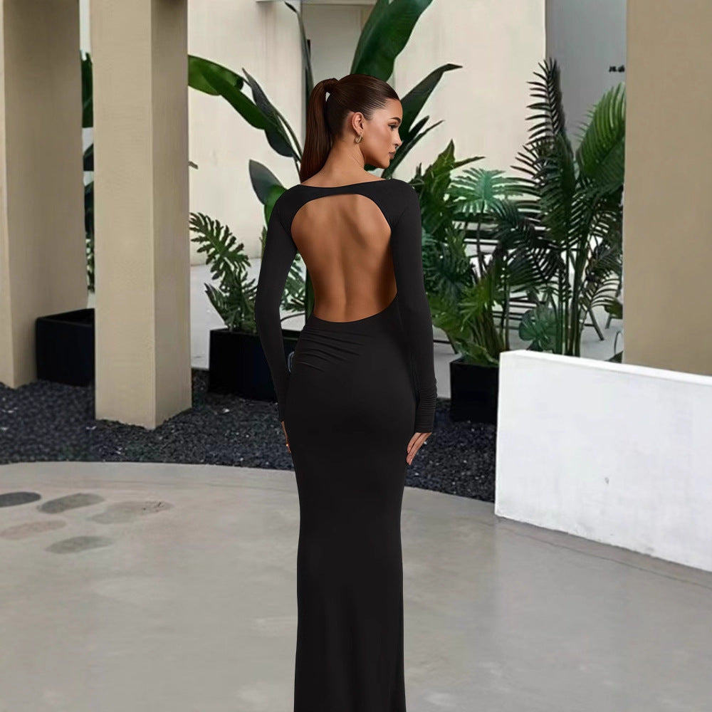 Damen Abendkleid Langärmlig Figurbetont Norvielle