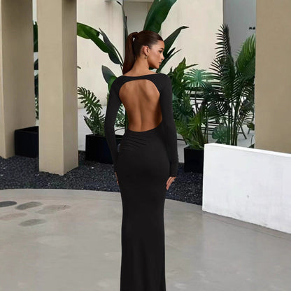 Damen Abendkleid Langärmlig Figurbetont Norvielle