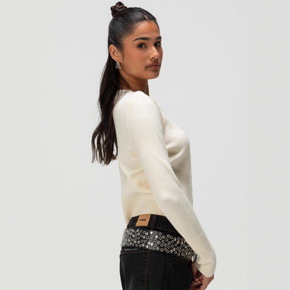 Damen Strickjacke Kontrastknöpfe Norvielle