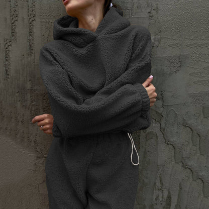Damen Fleece-Loungewear-Set mit Kordelzug Norvielle