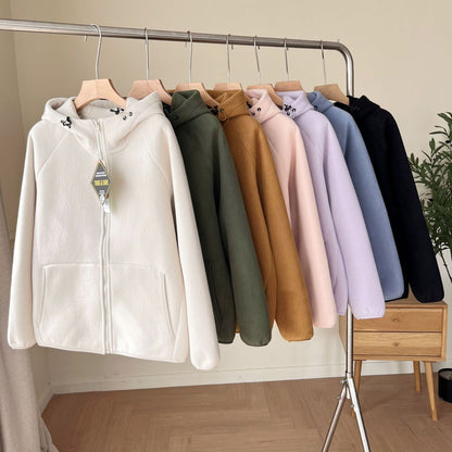 Damen Fleecejacke Hochkragen Mit Seitentaschen Norvielle