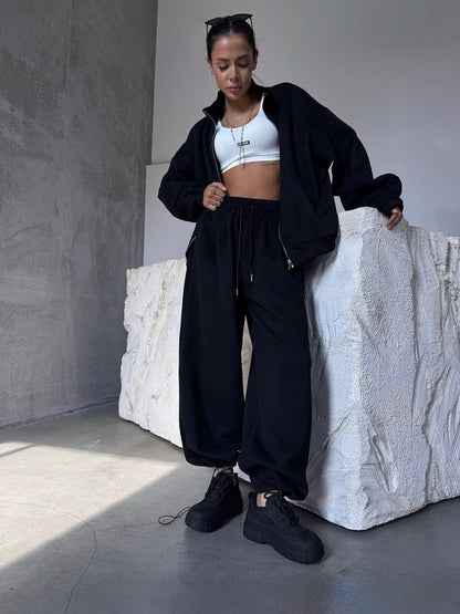 Damen Lounge-Set Weites Sweatshirt-Set mit Taschen Norvielle