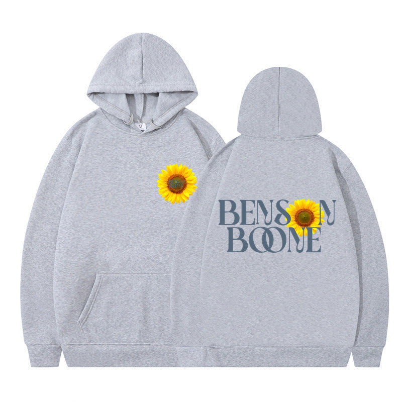 Damen Kapuzenpullover Sonnenblumenmotiv Bequem