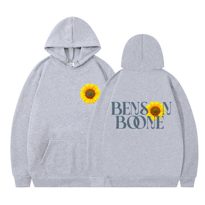 Damen Kapuzenpullover Sonnenblumenmotiv Bequem