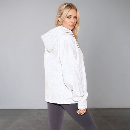 Damen Oversized Kapuzenpullover mit Kordelzug und Taschen