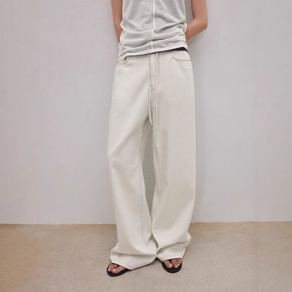 Damen Denim-Culotte Weit mit hohem Bund und Gummizug