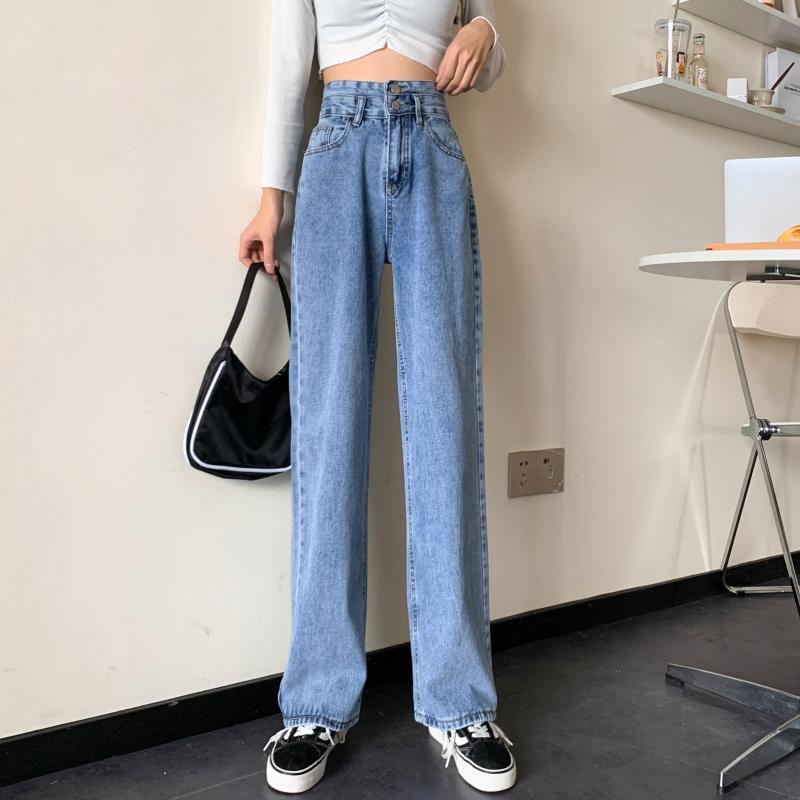 Damen Weite Jeans Lässiger Schnitt Norvielle - Norvielle