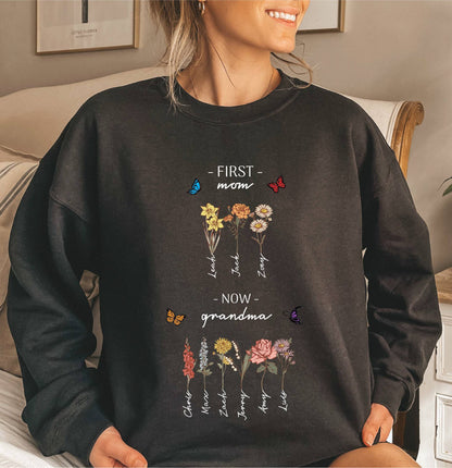 Damen Sweatshirt Floraler Druck Inspirierender Schriftzug Norvielle