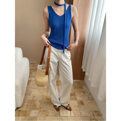 Damen Maxikleid Elegant Fließender Schnitt Dekorativer Gürtel