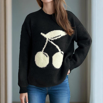 Damen Pullover Fruchtmotiv Norvielle
