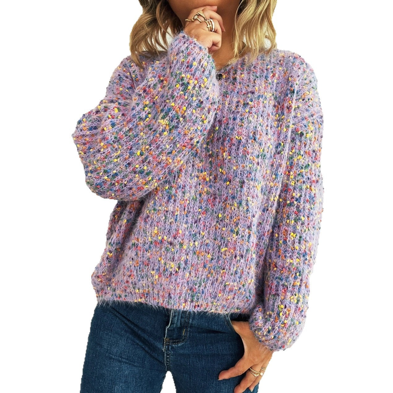 Damen Strickpullover Gemütlich Norvielle
