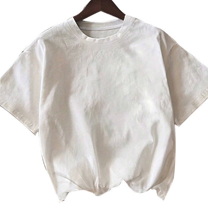 Damen Oversized T-Shirt Baumwolle Rundhals
