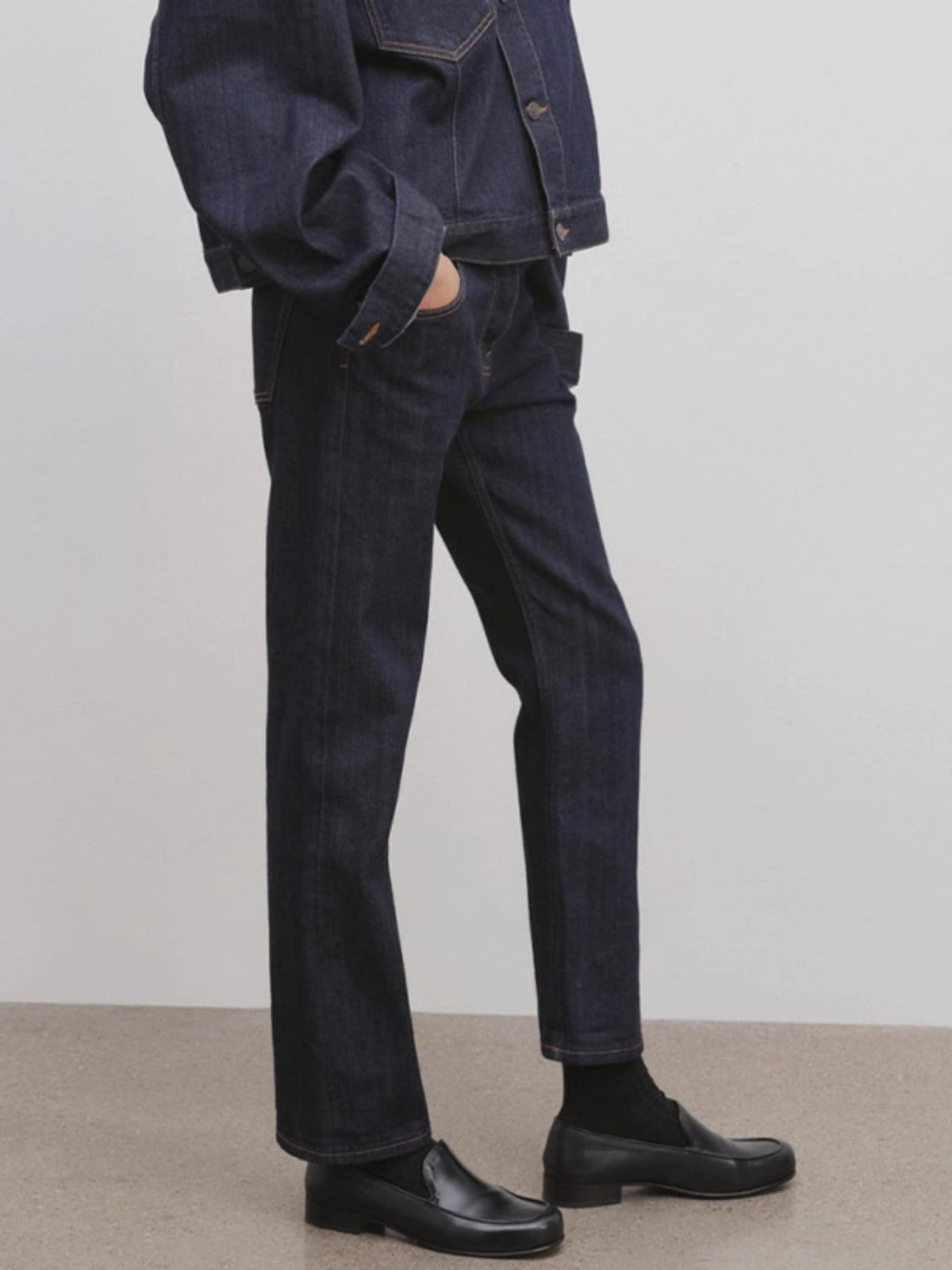 Damen Highwaist Jeans Gerade Geschnitten Darkblue Norvielle