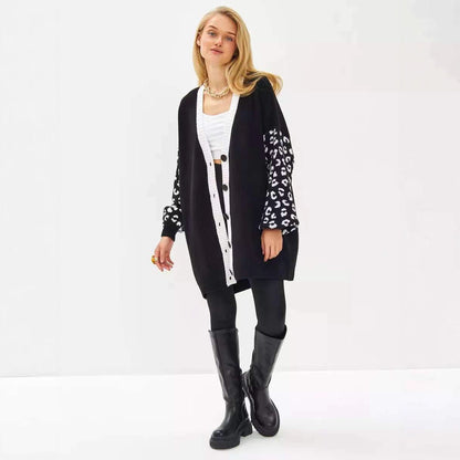 Damen Cardigan mit Wildlederärmeln Modisch Norvielle