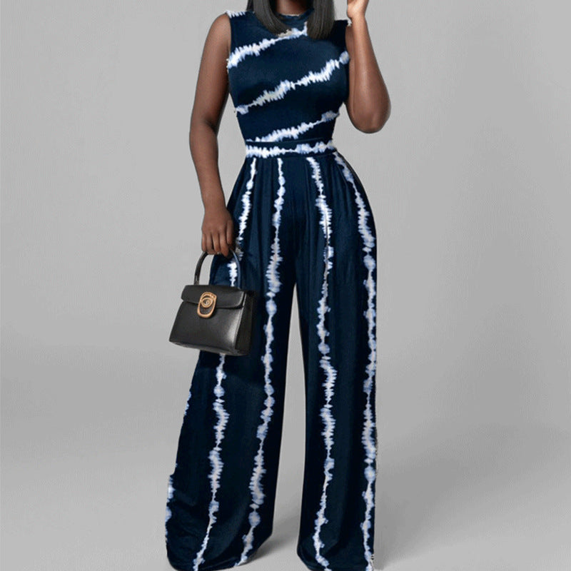 Damen Jumpsuit Weites Bein Florales Design