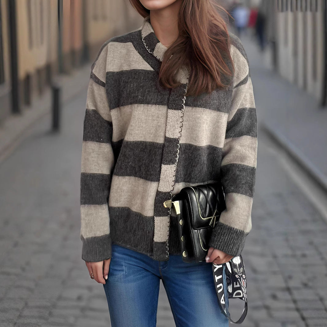Damen Strickpullover Lässig mit Schlaufenakzenten Norvielle - Norvielle