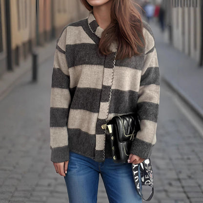 Damen Strickpullover Lässig mit Schlaufenakzenten Norvielle - Norvielle