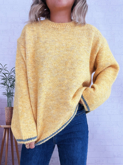 Damen Strickpullover Weiches Material Lässiger Schnitt Beige