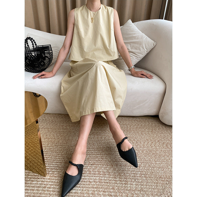 Damen Maxikleid Schaufelausschnitt Elastischer Bund Norvielle