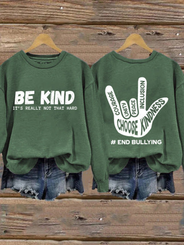 Damen Sweatshirt Kreatives Handdesign Positiv Norvielle