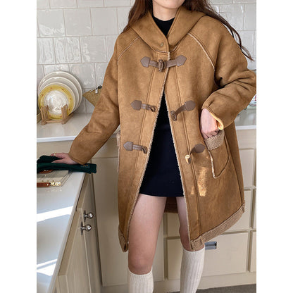 Damen Parka Jacke Praktischer Druckknopfverschluss Norvielle - Norvielle
