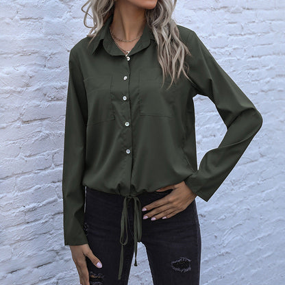 Damen Bluse Verkürzte Vorderseite Knopfdesign Weiß
