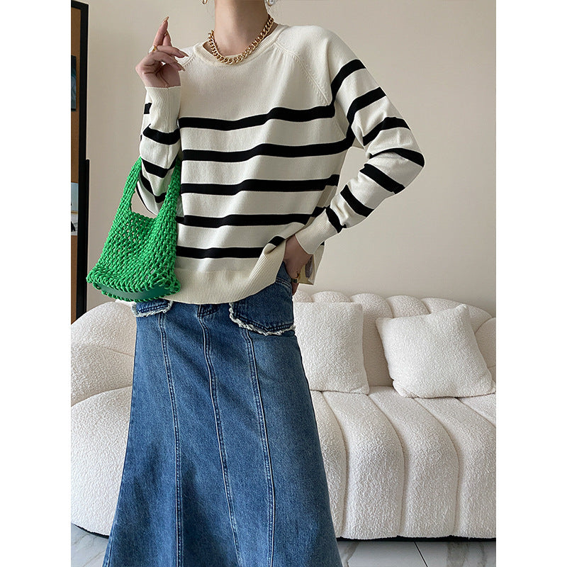 Damen Pullover Gestreift Lässig Elegant Norvielle