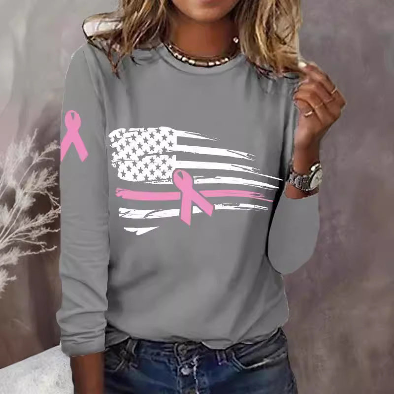 Damen T-Shirt Flaggen Schleifen Design Weiß