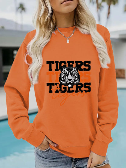 Damen Sweatshirt Tiger-Design Lässig Norvielle