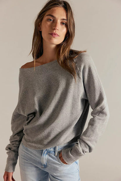 Damen Off-Shoulder Sweatshirt Norvielle Lässig