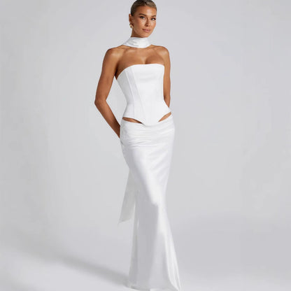 Damen Hochzeitskleid Schulterfrei Elegant Taillenverband - Norvielle