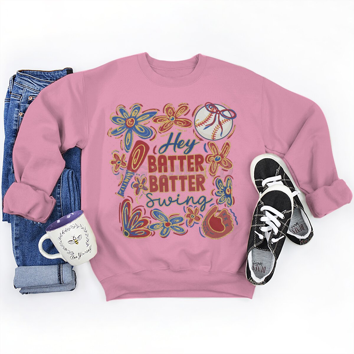 Damen Sweatshirt Baseball-Motiv Lässiger Schnitt Norvielle
