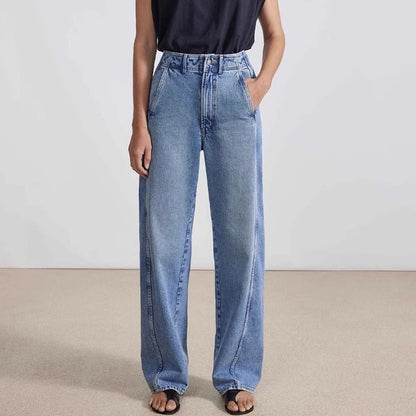 Damen Hochgeschnittene Mom-Jeans