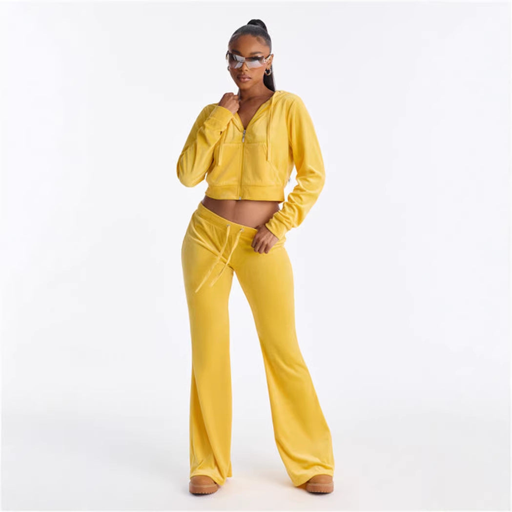 Damen Cropped Kapuzenjacke Stylischer Reißverschluss Praktische