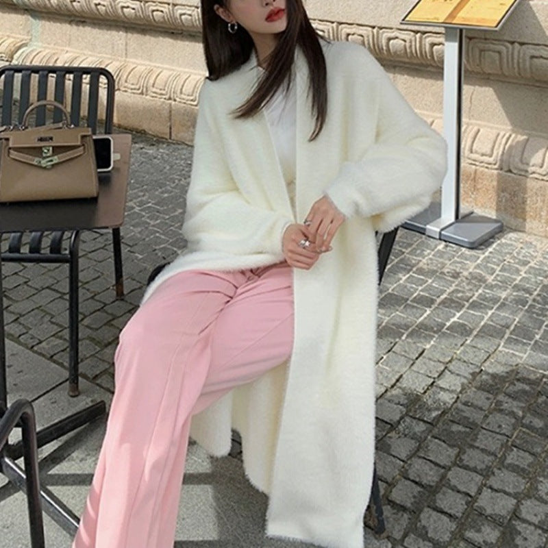 Damen Maxi Cardigan Flauschig V-Ausschnitt Oversized Norvielle - Norvielle