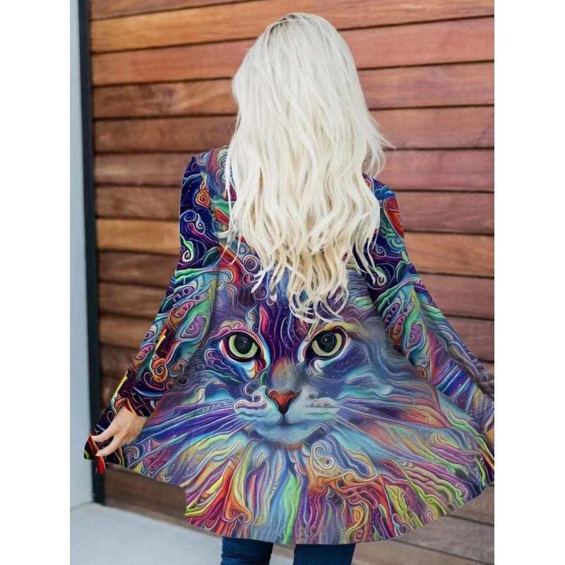 Damen Kapuzenpullover Weit Norvielle Bunt
