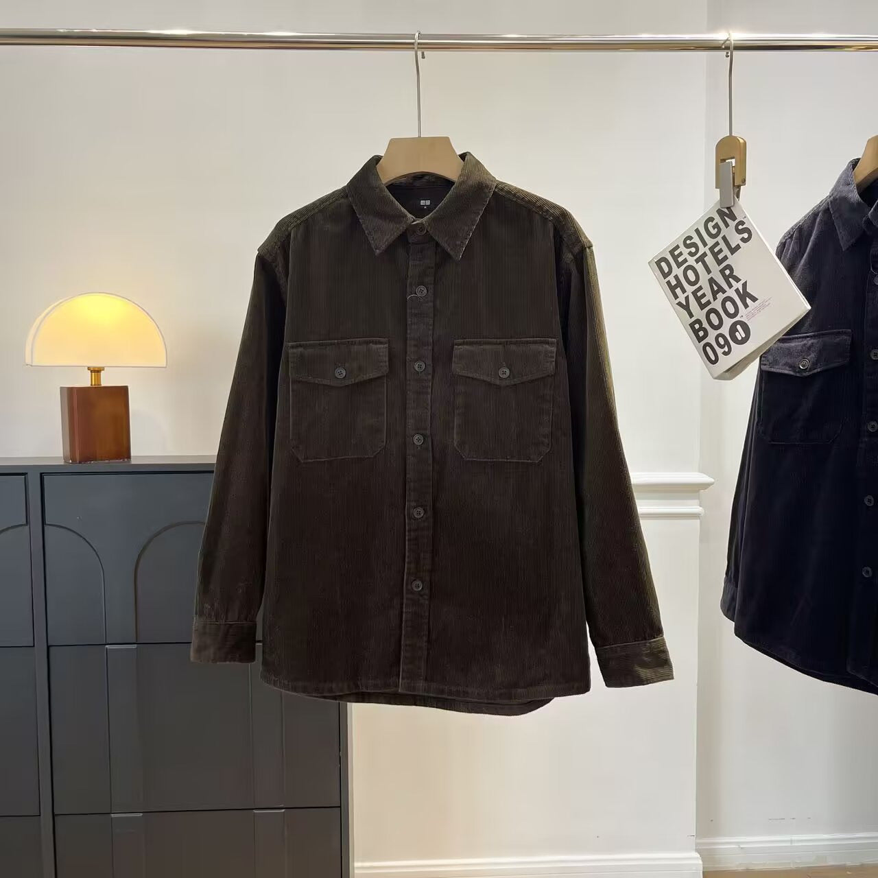 Damen Kordhemdjacke Lässig Brusttaschen Norvielle