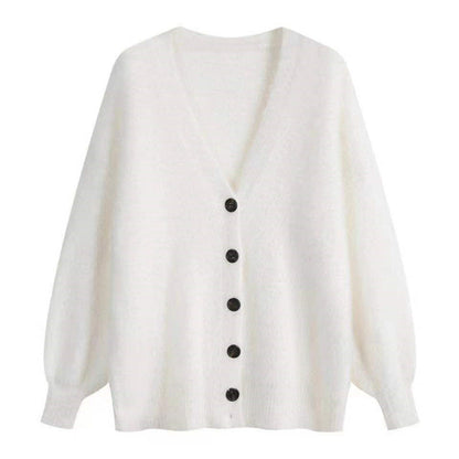 Damen Strickjacke Flauschig Weit Norvielle