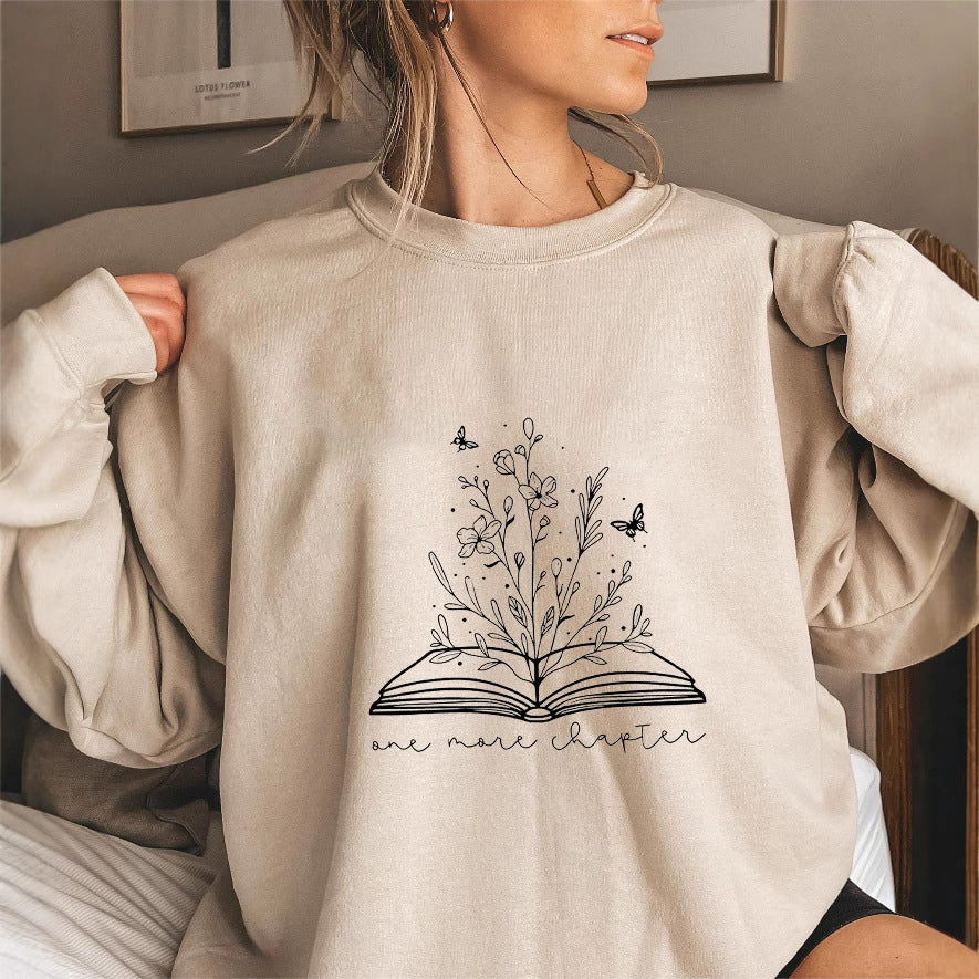 Damen Sweatshirt Blumendesign Weich Grau