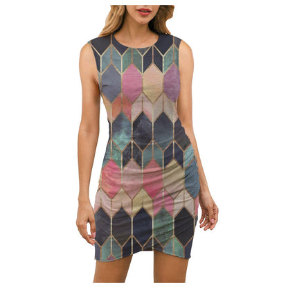 Damen Wickelkleid Florales Mandala-Design Tailliert Norvielle