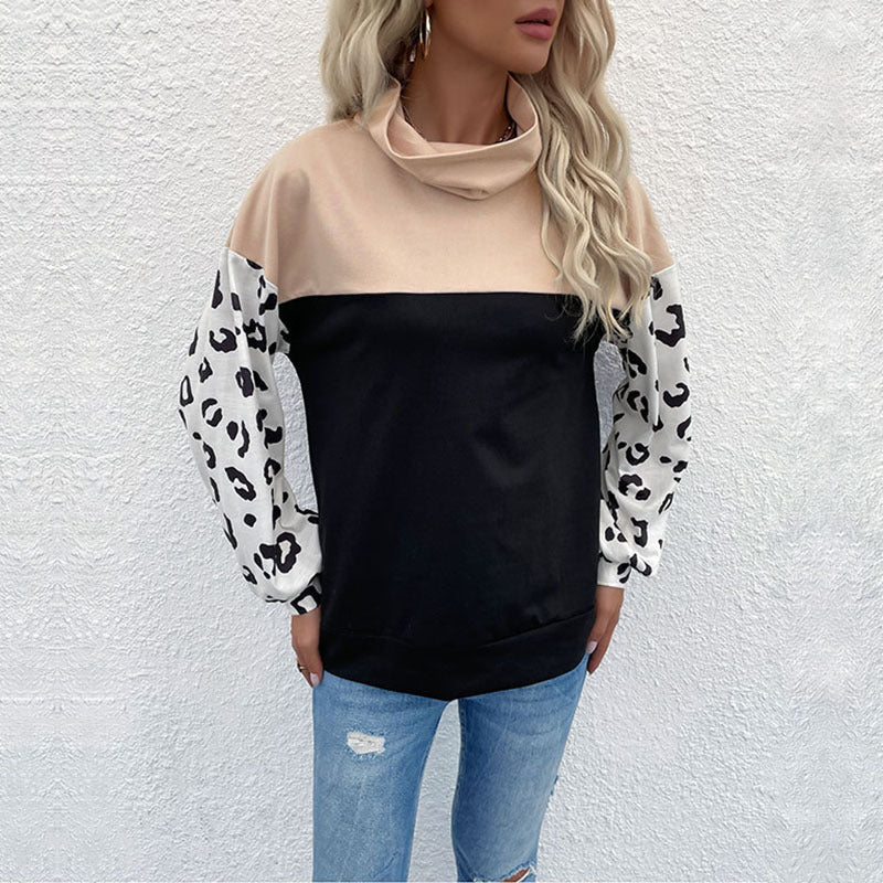 Damen Sweatpullover Animalprint Hoher Kragen Norvielle - Norvielle