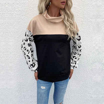 Damen Sweatpullover Animalprint Hoher Kragen Norvielle - Norvielle