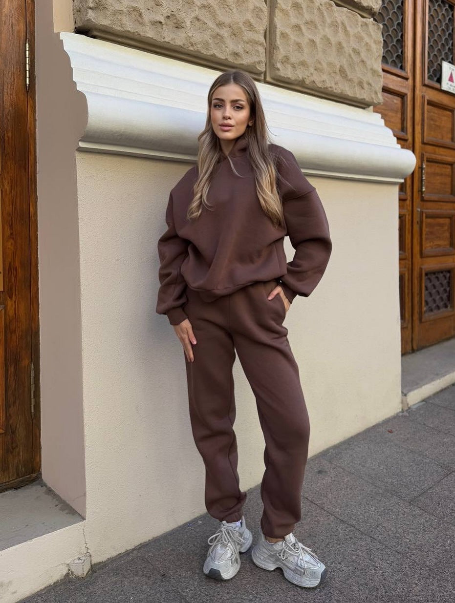 Damen Freizeit-Loungewear-Set mit Kapuze Weites Norvielle