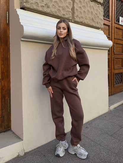 Damen Freizeit-Loungewear-Set mit Kapuze Weites Norvielle