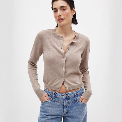 Damen Strickjacke Leicht Knopfverschluss Atraumatischer Schnitt